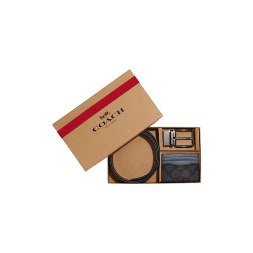 COACH Картхолдер Card Case с покрытием из холста и телячьей кожей Мини для мужчин черный