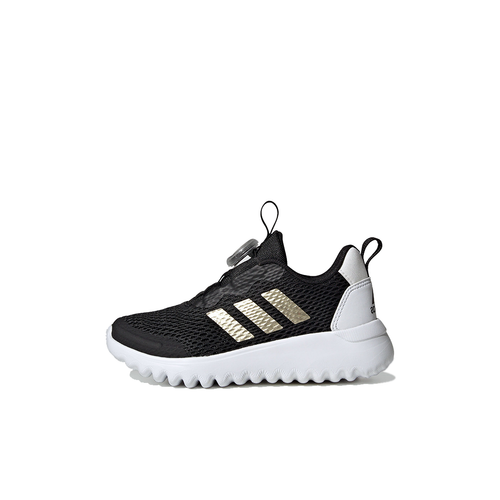 Adidas ActiveFlex BOA 3,0 BOA Ткань Удобный Противоскользящий Низкий Верх Детская Беговая Обувь Черный Золото Детская