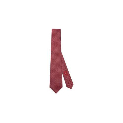 GUCCI Horsebit Застежка Тутовый Шелк Купро Мужские Галстуки Темно-Красный