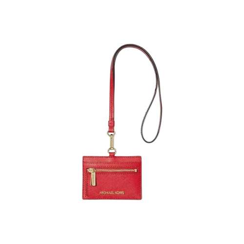 MICHAEL KORS Jet Set Travel Кожаный держатель для карт Saffiano Женский Ярко-красный