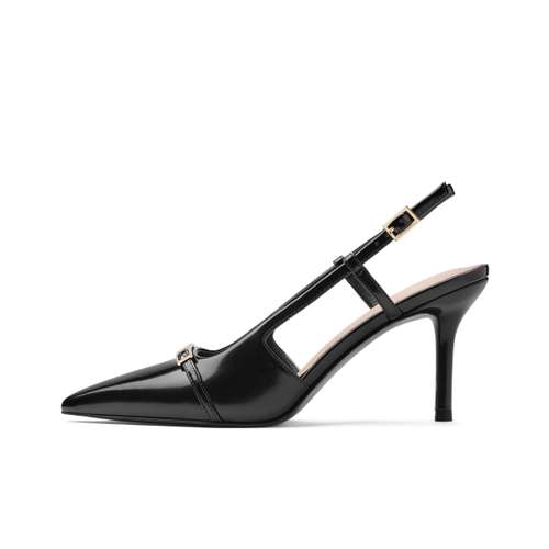 CHARLES&KEITH Весенние элегантные босоножки с острым носком и металлической пряжкой на узком каблуке 8 см