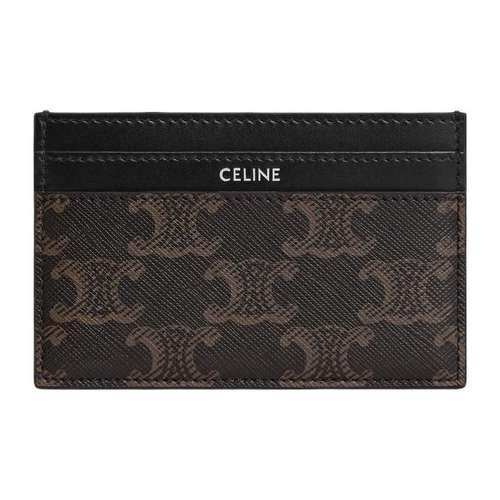 CELINE TRIOMPHE CANVAS Картхолдер Средний Мужской Черный Коричневый