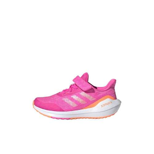 Adidas EQ21 Run с липучкой ткань дышащий низкий верх детская беговая обувь розовый детский