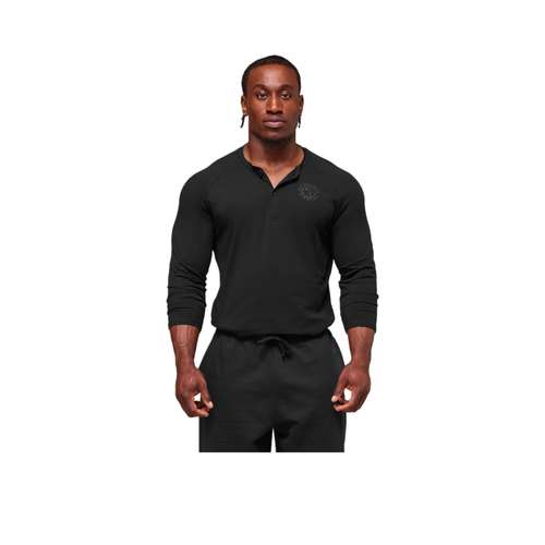 GYMSHARK Legacy Henley T Рубашка Мужская Черная
