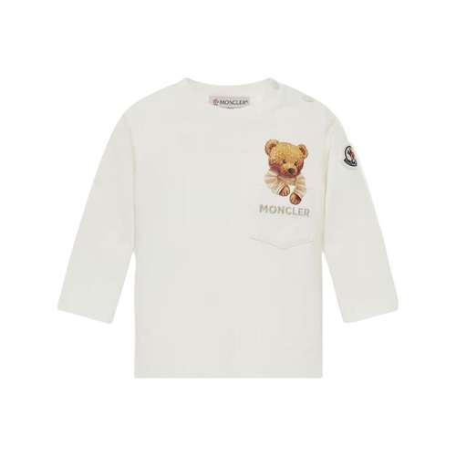 Moncler T Рубашка Белая для Младенцев и Малышей