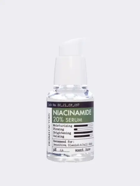 Успокаивающая сыворотка для лица с ниацинамидом Derma Factory Niacinamide 20% Serum