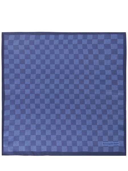 Платок шелковый, ZEGNA, zcx30-31 Синий, Квадрат