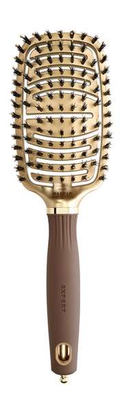 Olivia Garden Expert Care Flex Boar & Nylon Brush Gold & Brown