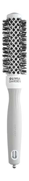 Olivia Garden Expert Blowout Shine Round Brush White & Grey 25