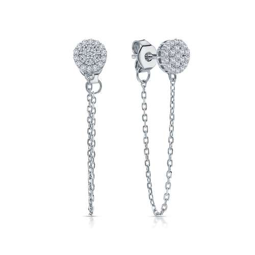 Серьги из серебра с фианитами
