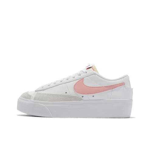 Nike Blazer Платформа Синтетическая кожа Удобные Низкие Кроссовки для скейтбординга Женские Белые