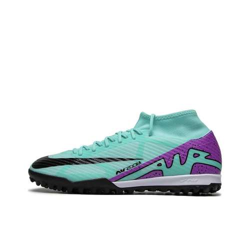 Nike Mercurial Superfly 9 tf Шипы Футбольные бутсы Мужские Циановые