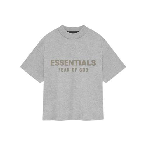 Fear of God ESSENTIALS T Рубашка SS24 Drop2 Детская Круглый вырез Рубашка Светлый Меланжевый Серый Детская