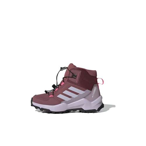 Adidas Противоскользящая Устойчивая к истиранию MID Топ Детская Туристическая обувь Красная Детская