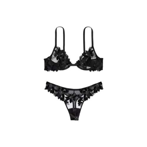 Victoria's Secret Комплект нижнего белья "Magical Цветочный" Женский Черный