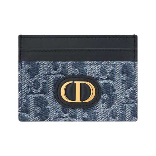 DIOR 30 Montaigne Жаккардовый трикотаж Холст с JACQUARD DENIM Картхолдер Картхолдер Женский Синий