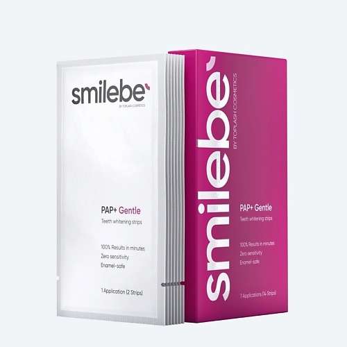 SMILEBE BY TOPLASH Отбеливающие полоски для чувствительных зубов PAP+Gentle 28 полосок