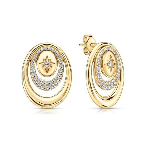 Серьги из серебра с фианитами