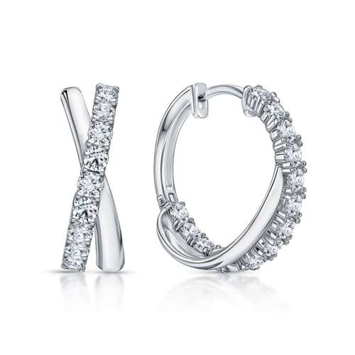 Серьги из серебра с фианитами