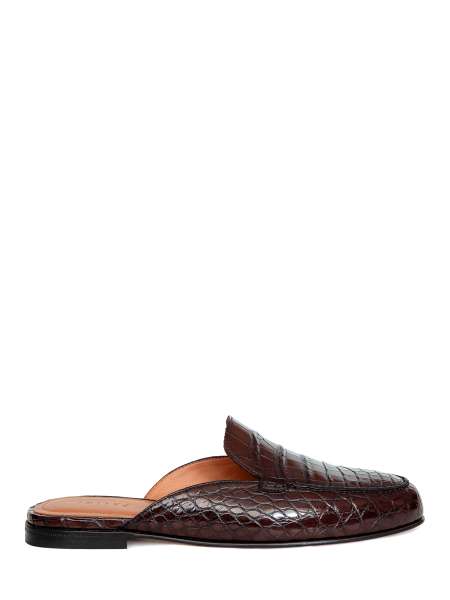 Мюли из кожи крокодила, PALINI, MM-brown01