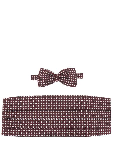 Комплект бабочка и кушак, ZEGNA, zcq17-15/ Бордовый цветок