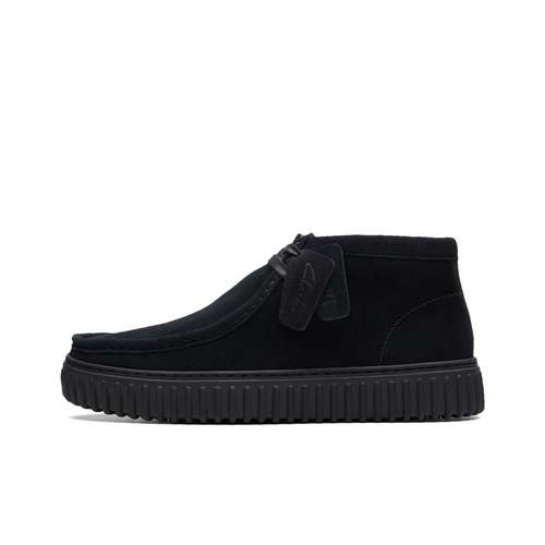Clarks Мужские ботильоны из коровьей спилковой кожи черные