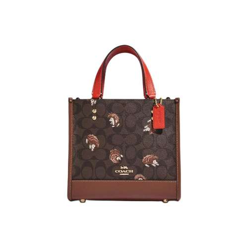 COACH Коровья кожа Тоут Сумка Сумка для покупок Сумка через плечо Сумка для женщин Монограмма Коричневый