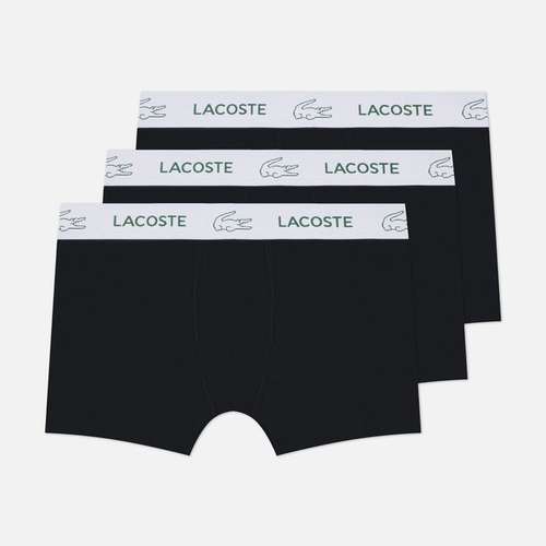 Комплект мужских трусов Lacoste Underwear 3-Pack Stretch Cotton Trunks Signature
