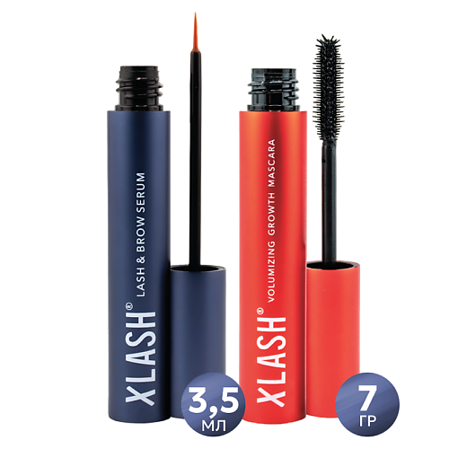 XLASH cosmetics Набор сыворотка для роста ресниц +  тушь для ресниц Volumizing Growth