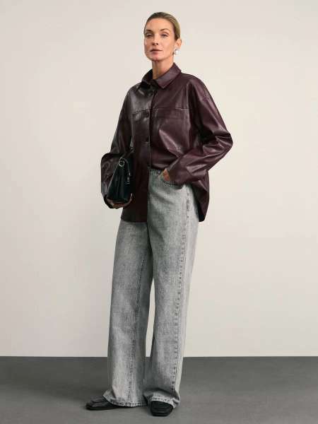 Джинсы широкие с высокой посадкой