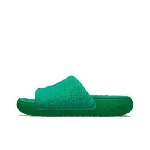 Crocs противоскользящие шлепанцы женские зеленые