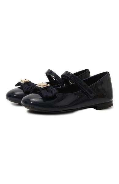 Детское: Кожаные балетки Dolce & Gabbana