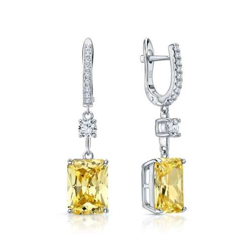 Серьги из серебра с фианитами