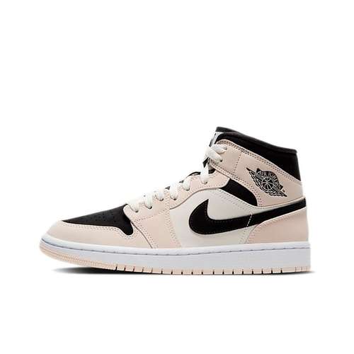 Jordan Air Jordan 1 MID 'Barely Orange' MID Топ Винтажные Баскетбольные Кроссовки Женские Черный Белый Бежевый