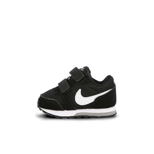 Nike MD Runner 2 Устойчивые к истиранию Низкие Беговые кроссовки Черно-белые для младенцев и малышей