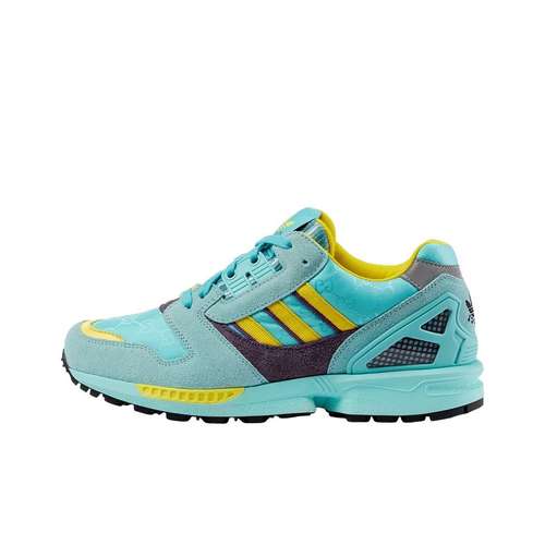 GUCCI Adidas Originals ZX 8000 Устойчивый к истиранию Низкий Топ Спортивная Повседневная Обувь Женская Бирюзовая