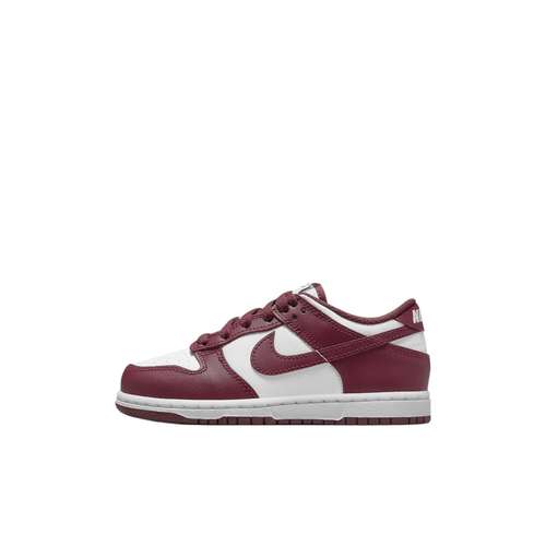 Nike Dunk Кожа Удобный Противоскользящий Устойчивый к истиранию Низкий Верх Детские Скейтбординги Красный Белый