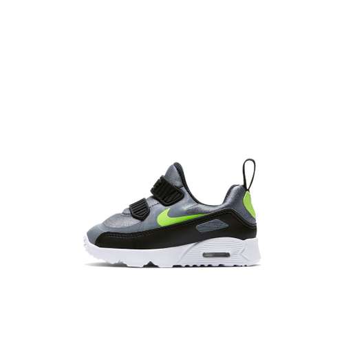 Nike Air Max TINY 90 Амортизация Низкие Кроссовки для Бега Черные Серебряные для Малышей и Детей