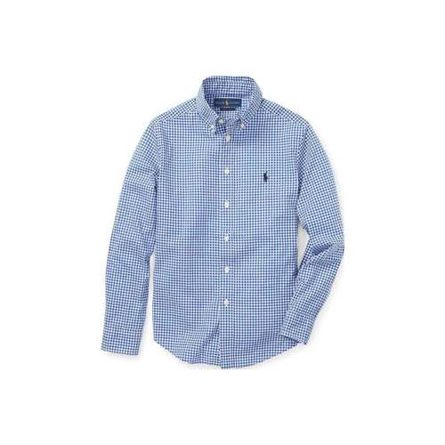 Polo Ralph Lauren Рубашка Осенняя Разборная Обруч Подростки Синяя