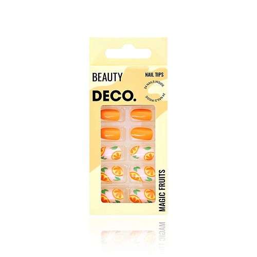 DECO. Набор накладных ногтей с клеевыми стикерами MAGIC FRUITS orange