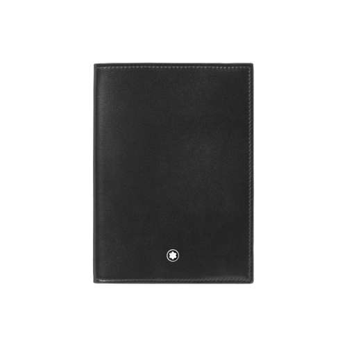 MONTBLANC Мужской черный держатель для паспорта из крупнозернистой коровьей кожи