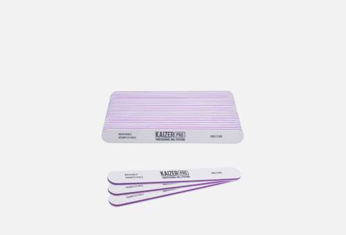 Пилка для ногтей 180/240 | Kaizer Professional | plastic-based file, soft, straight, length 180 mm., color gray