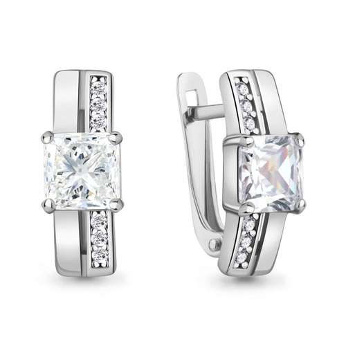 Серьги из серебра с фианитами