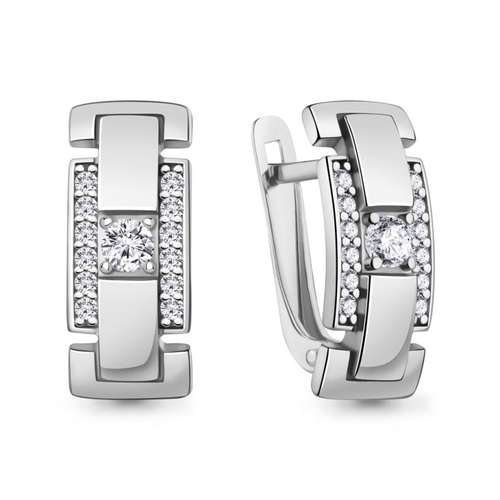 Серьги из серебра с фианитами