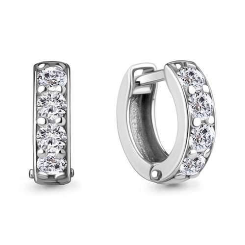 Серьги из серебра с фианитами