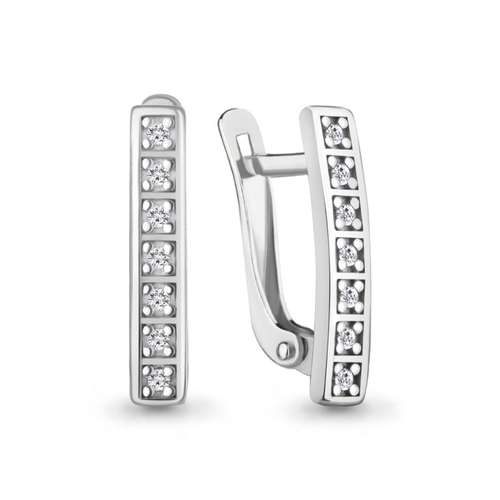 Серьги из серебра с фианитами