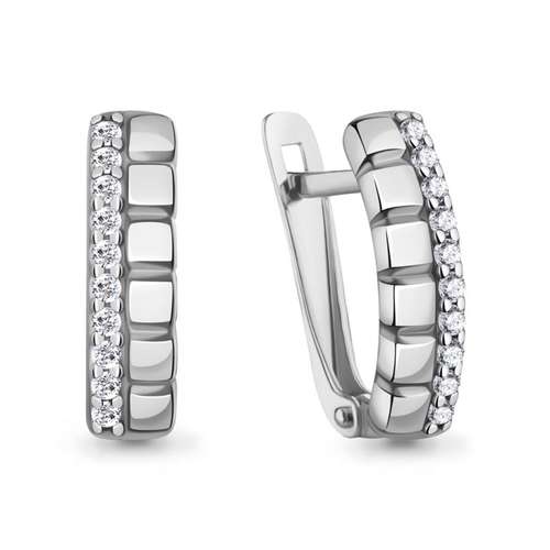 Серьги из серебра с фианитами