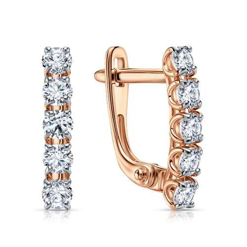 Золотые серьги с фианитами