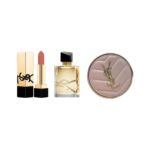 YVES SAINT LAURENT Кушон Encre de Peau + Помада Rouge Pur Couture + Libre