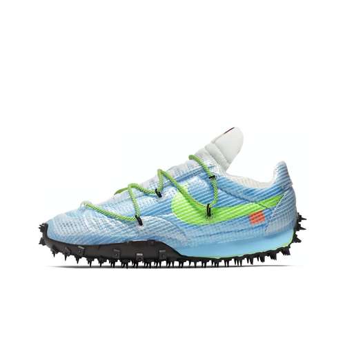 OFF-WHITE x Nike Waffle Racer Vivid Sky Бутсы низкие Офис/Повседневный Женские Небесно-голубой